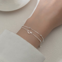 Silver Color Double-layer Sweet Love Bracelets