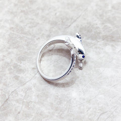 Ring Dolphin With Blue Stones Brand New Trendy Fine Jewelry Pure 925 Strerling Silver Cheerful Gift For Women