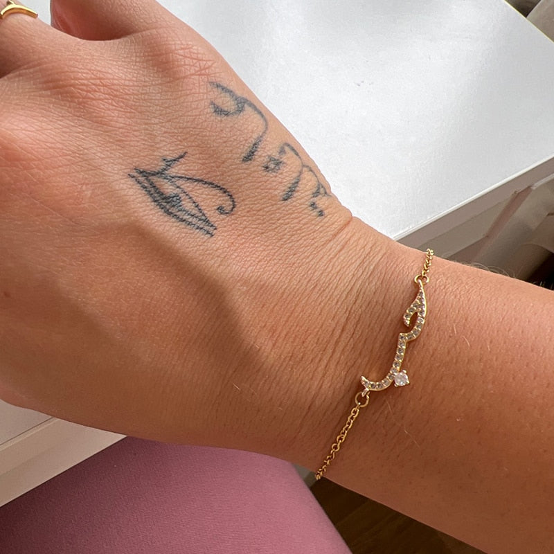 Layla Arabic Love CZ Charm Bracelet