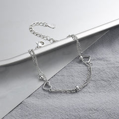 Silver Color Double-layer Sweet Love Bracelets