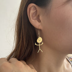 Fxck You Middle Finger Hand Gesture Character Earring