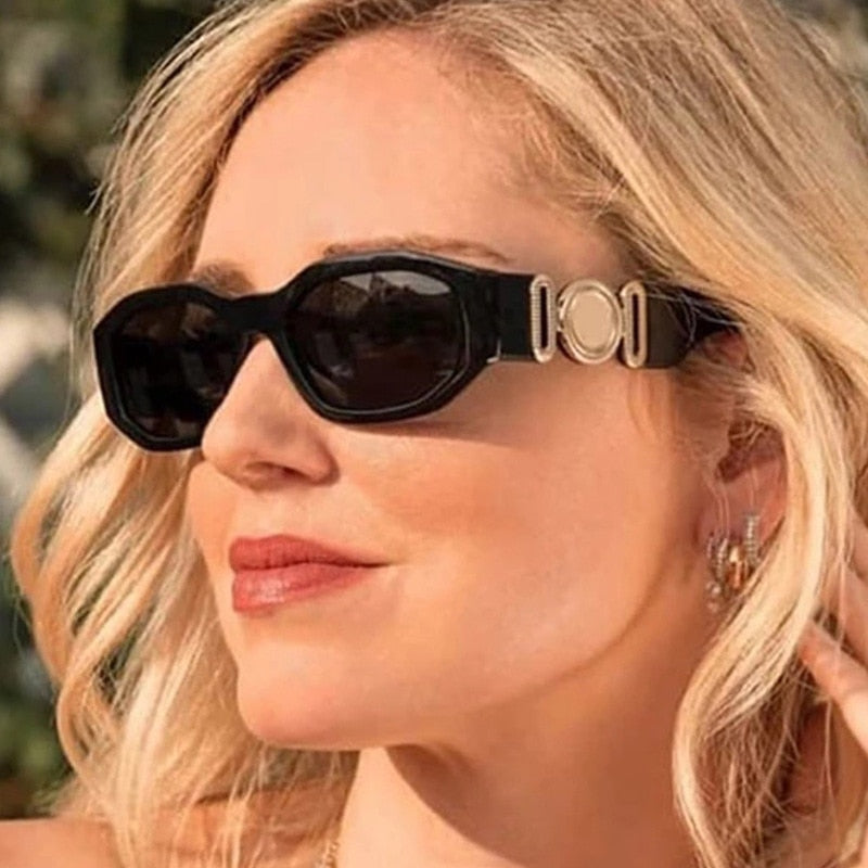 Remi Slim Rectangle Retro Sunglasses