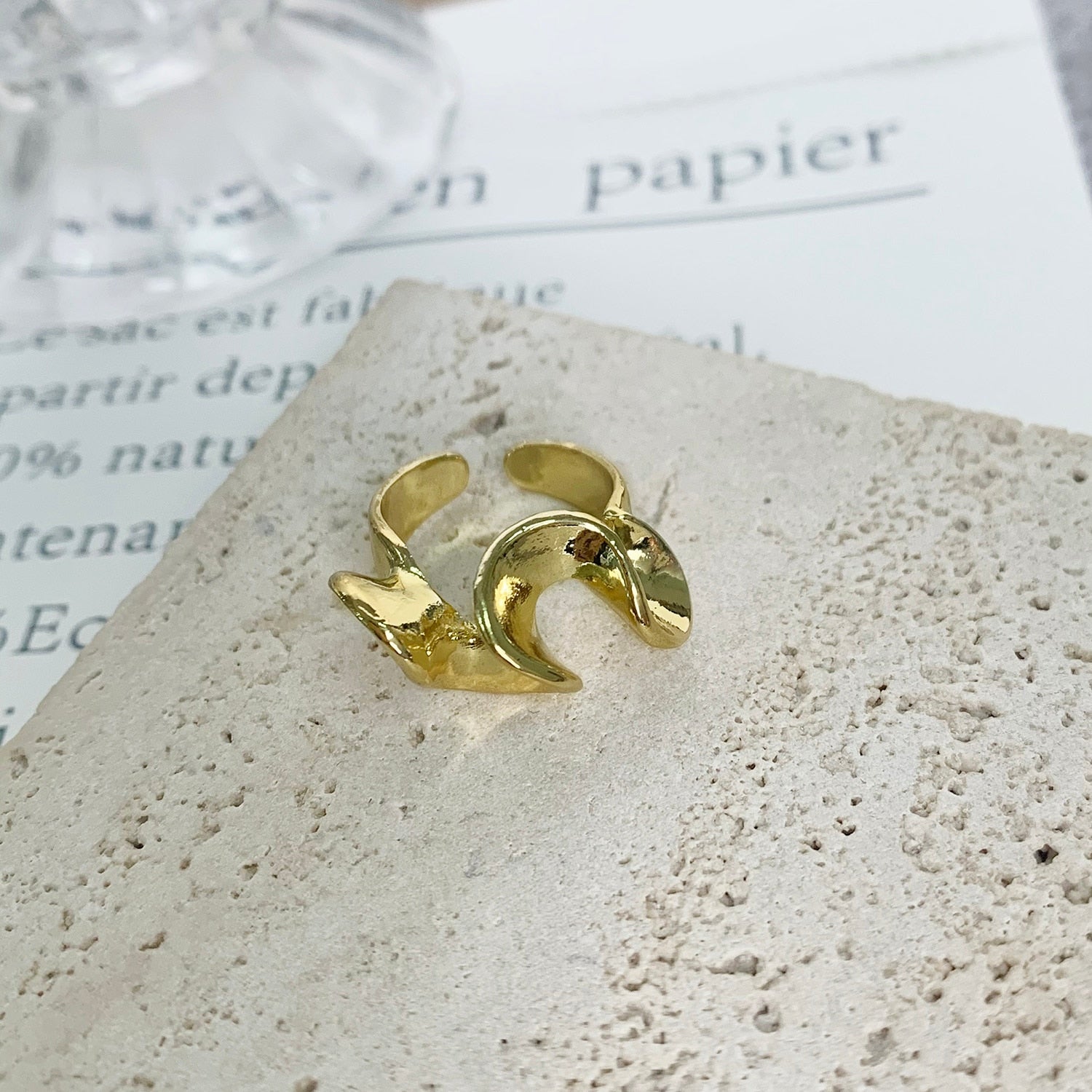 Silver Color Minimalist Irregular Twined Finger Rings