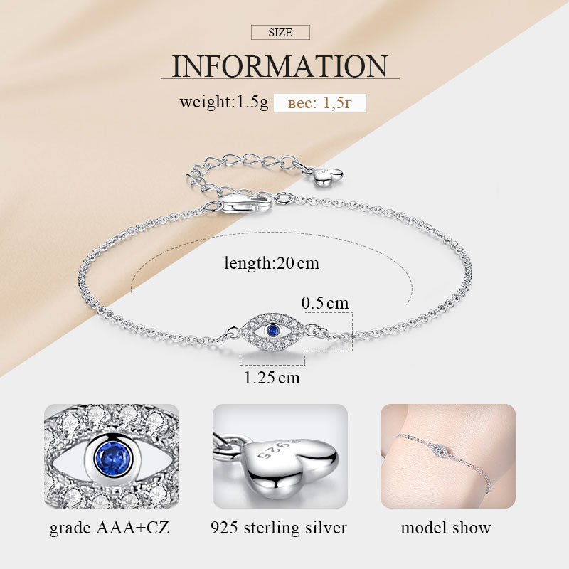 Nazar 925 Sterling Silver Evil Eye Bracelet