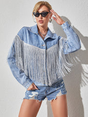 Jackie Loose Tassel Short Denim Jacket