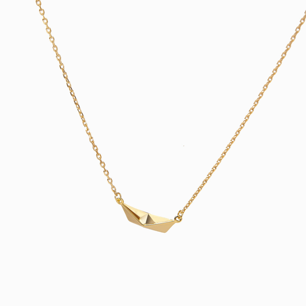 Vela Origami Boat & Airplane Pendant Necklace