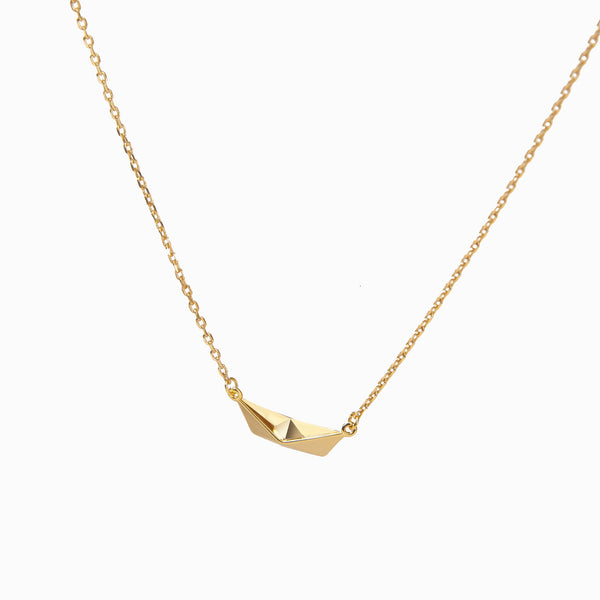 Vela Origami Boat & Airplane Pendant Necklace