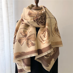 Thick Cashmere Scarf for Women Print Pashmina Shawl and Wrap