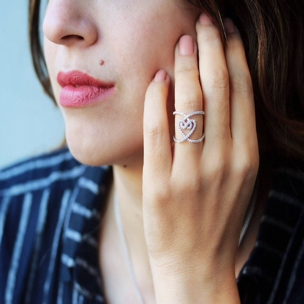 Hollow Love Wide Rings