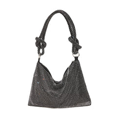 Handle Rhinestone Shiny Underarm Shoulder Bag