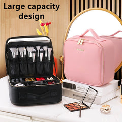 Smart LED Cosmetic Case with Mirror Cosmetic Bag Large Capacity