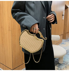 Luxury Designer Stripe Printed Handbag Fashion Chain Crossbody Bag Box Tote