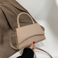 Solid Pu Leather Shoulder Handbags Top Handle Casual Crossbody Bags