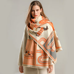 Thick Cashmere Scarf for Women Print Pashmina Shawl and Wrap
