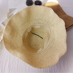 Foldable Wide Brim Floppy Girls Straw hat