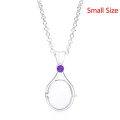H2o Openable Metal Shell Pendant Necklace Silver Color with Crystal Mermaid Tv Movies Jewelry  for Women Girls Cute Necklaces
