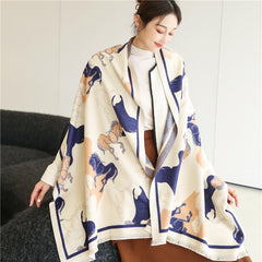 Thick Cashmere Scarf for Women Print Pashmina Shawl and Wrap