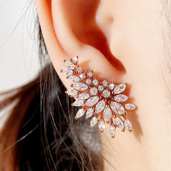 Huitan Gorgeous Women&#39;s Stud Earrings Full with Dazzling CZ Stone Sparkling Ear Piercing Earrings Party Jewelry Drop Shipping