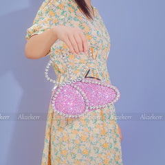 Butterfly Sequin Bags Chic Metal Handle Crystal Rhinestone Purses And Handbags