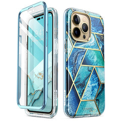 Full-Body Glitter Marble Bumper Case with Built-in Screen Protector Iphone
