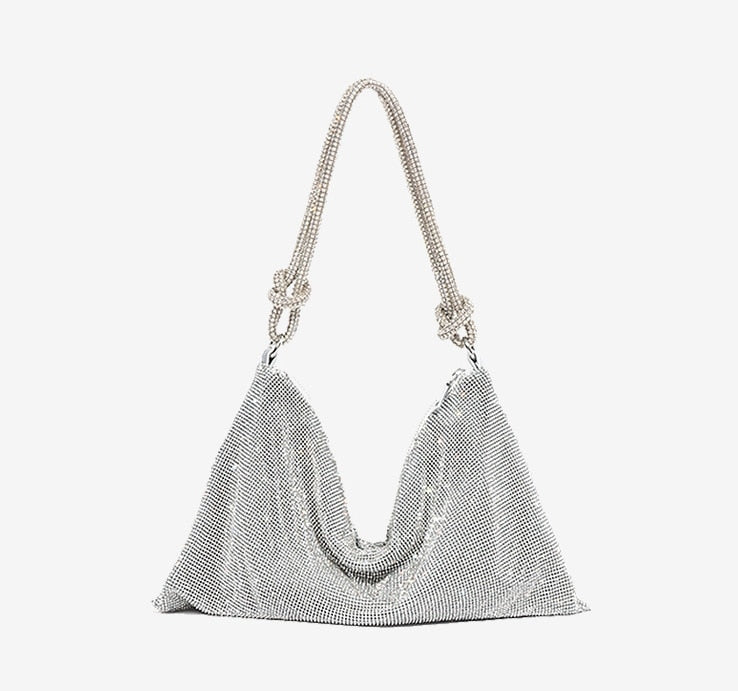 Handle Rhinestone Shiny Underarm Shoulder Bag Main image