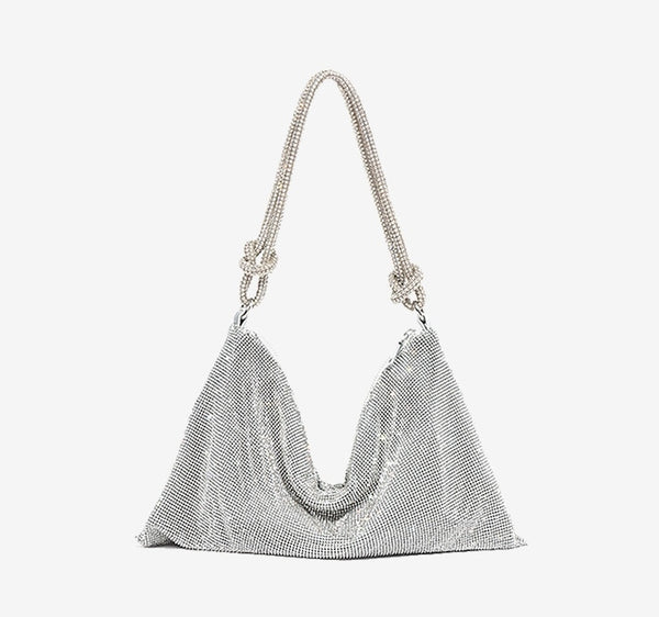 Handle Rhinestone Shiny Underarm Shoulder Bag