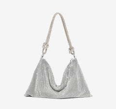 Handle Rhinestone Shiny Underarm Shoulder Bag