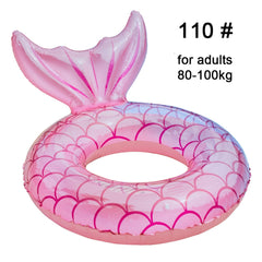 Giant Inflatable Pool Float Circle Mermaid Flamingo Unicorn Swimming Ring