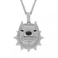 Men Hip Hop Fashion Full Rhinestone Bull Head Pendant Necklace Sparkling Ice Out Gold Plated Metal Necklace