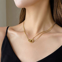 Double Layer Bead Annulation Necklace