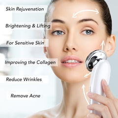 7in1 RF&amp;EMS Face Massager Lifting Beauty LED Face Skin +3 Colors LED Facial Neck Massager Photon Therapy Heating Wrinkle Removal