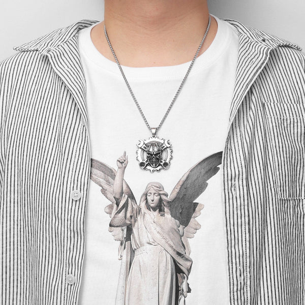 Axelle Gear Skull Stainless Steel Necklace