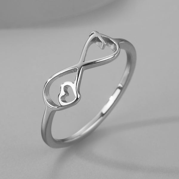 Kinitial Simple Infinity Rings High Quality Gothic Stainless Steel Jewelry Beloved Ring Christmas Gifts for Loved Ones