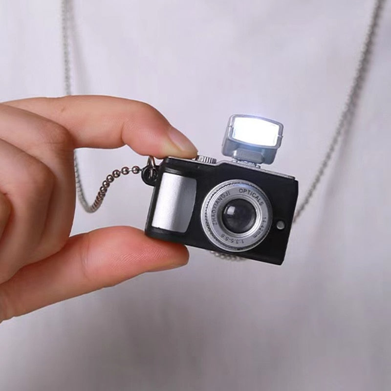 Vintage Camera Pendant Necklace For Men Women Punk Luminous Small Camera Long Chain Necklaces Couple Jewelry Friendship Gifts