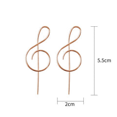 Simple Treble Clef Note Earrings