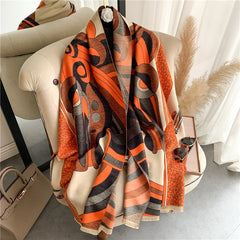 Thick Cashmere Scarf for Women Print Pashmina Shawl and Wrap
