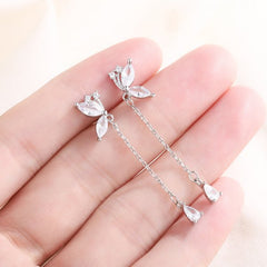 Fashion Butterfly Tassel Drop Earrings For Women Trendy Shiny Moon Star Pearls Dangle Earrings Korean Jewelry Girls Party Gifts