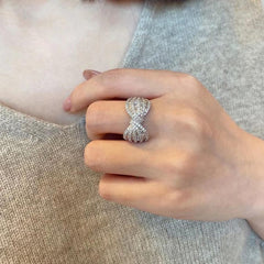 Bow Shape Rings for Women Silver Color Fashion Modern Design