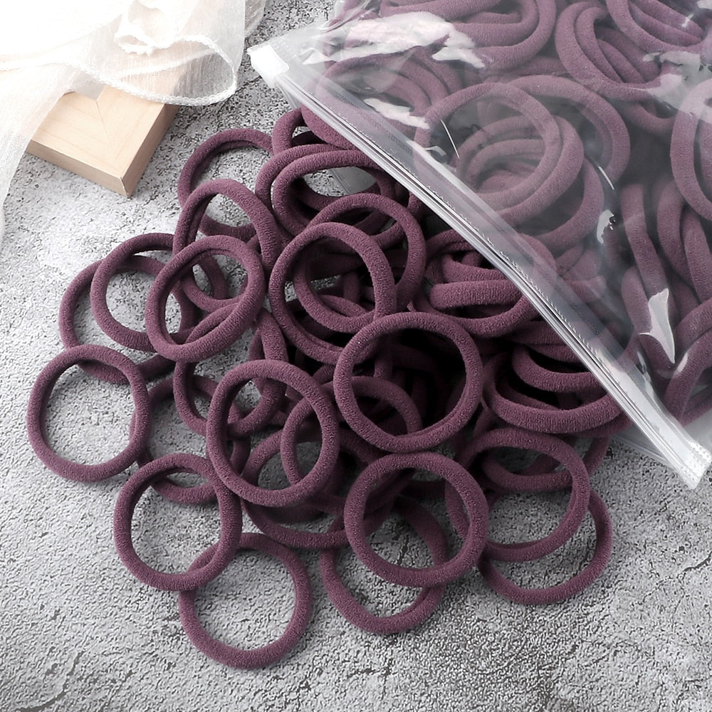 50PCS/Set Basic Hair Bands Simple Solid Colors Elastic Headband Hair Ties
