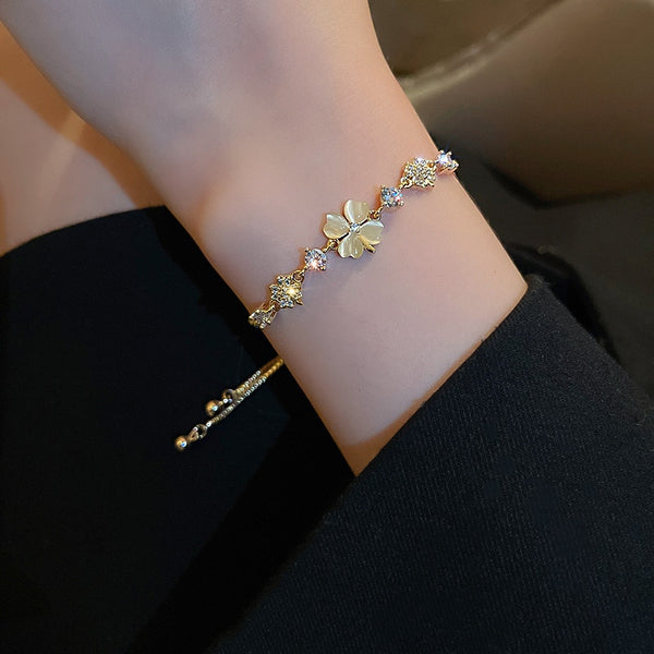 Opal Clover Adjustable Bracelet