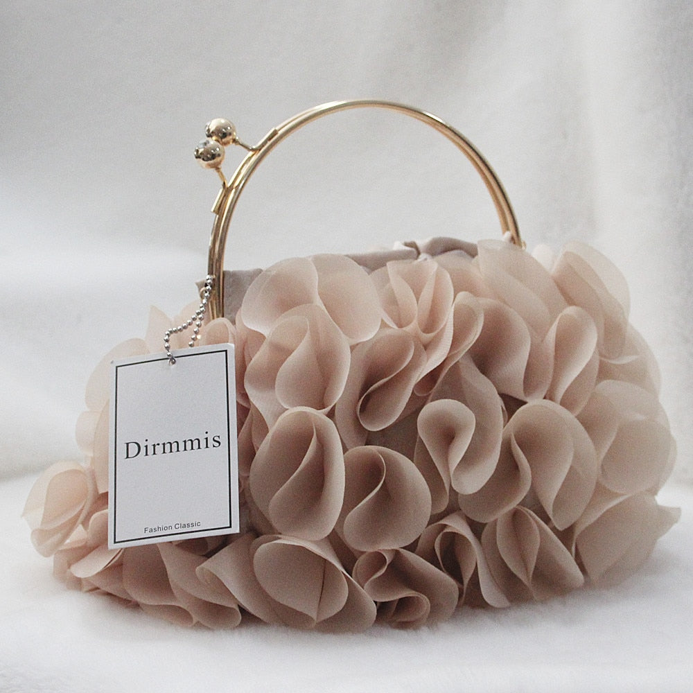 Graceful Lily Floral Rhinestone Evening Clutch