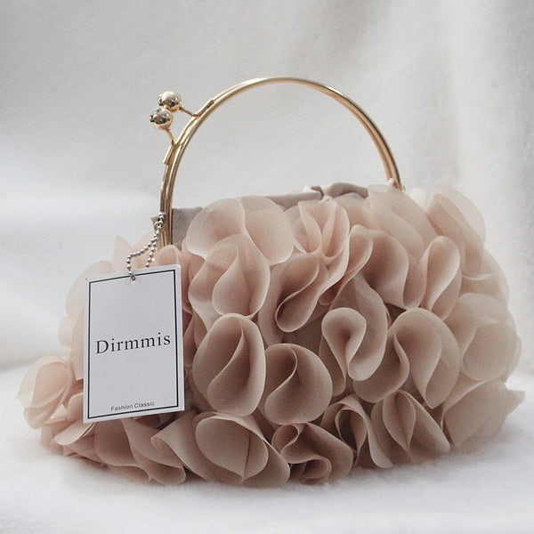 Graceful Lily Floral Rhinestone Evening Clutch