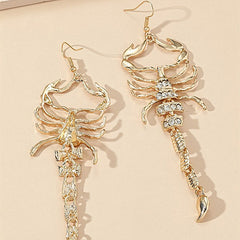 Timlee E025 New Personality Insect Scorpion Rhinestone Pendant Alloy Drop Earrings  Accessories Wholesale