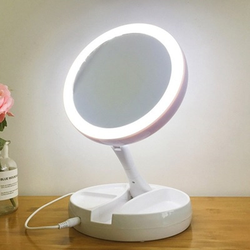 Foldable USB Charging or Battery Led Mirror Makeup