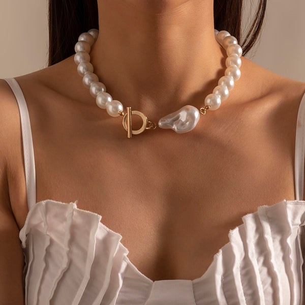 Evangeline Baroque Pearl Heart Necklace Collection