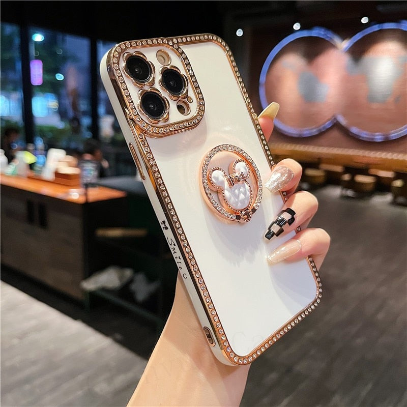 Bling 3D Crystal Holder stander Phone Case For iphone