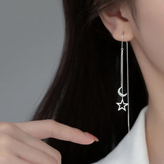 2023 New Fashion Korean Hanging Long Tassel Drop Earrings For Women&#39;s Metal Gold Stars Color Earrings Jewelry Beautiful Gifts