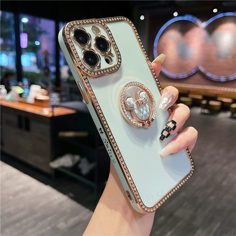 Bling 3D Crystal Holder stander Phone Case For iphone