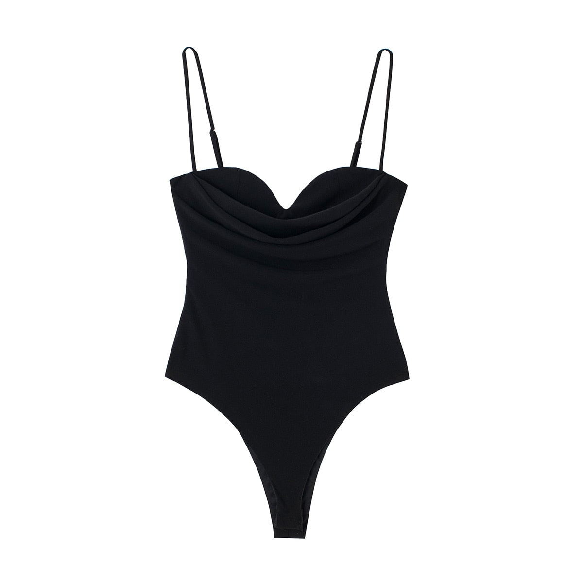 Bodysuits For Women 2022 Fashion Sweetheart Neck Draped Bodysuit Sleeveless Spaghetti Strap Skinny Night Out Sexy Bodysuit Tops Secondary image