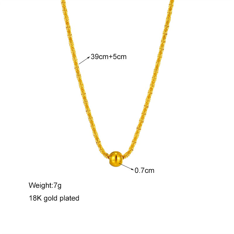 Gold Clavicle Bead Pendant Necklace